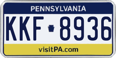 PA license plate KKF8936