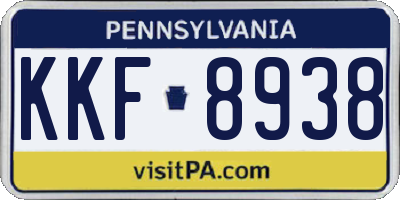 PA license plate KKF8938