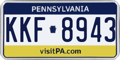 PA license plate KKF8943