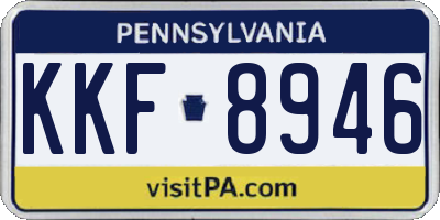 PA license plate KKF8946