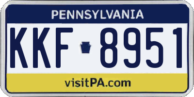 PA license plate KKF8951