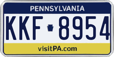 PA license plate KKF8954