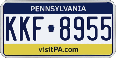 PA license plate KKF8955