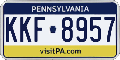 PA license plate KKF8957