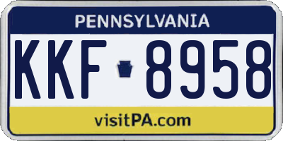 PA license plate KKF8958