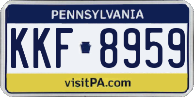 PA license plate KKF8959