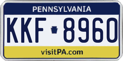 PA license plate KKF8960
