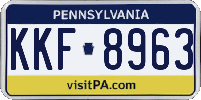 PA license plate KKF8963