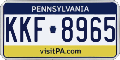 PA license plate KKF8965