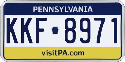 PA license plate KKF8971