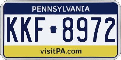 PA license plate KKF8972