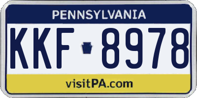 PA license plate KKF8978