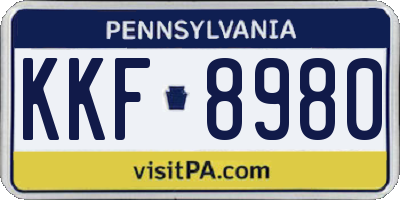 PA license plate KKF8980