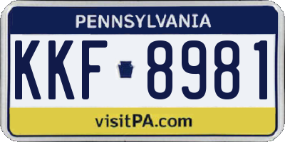 PA license plate KKF8981