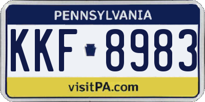 PA license plate KKF8983