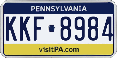 PA license plate KKF8984