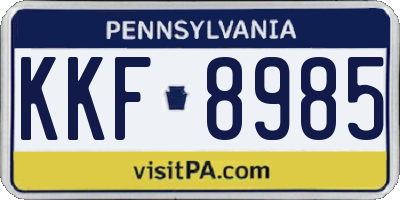 PA license plate KKF8985