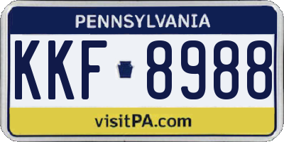 PA license plate KKF8988