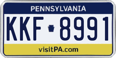 PA license plate KKF8991