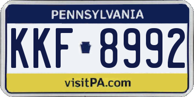 PA license plate KKF8992