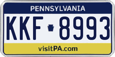 PA license plate KKF8993