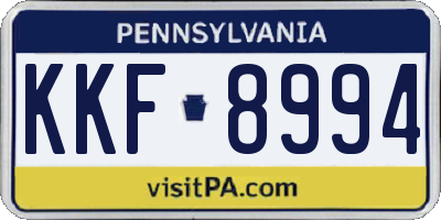 PA license plate KKF8994