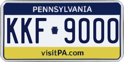 PA license plate KKF9000