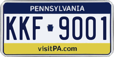 PA license plate KKF9001