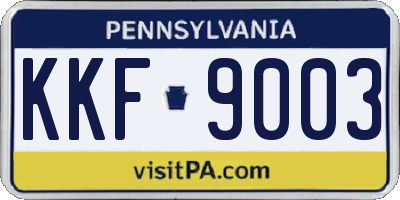 PA license plate KKF9003