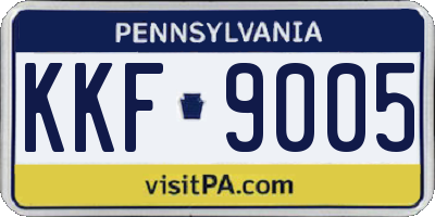 PA license plate KKF9005