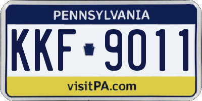 PA license plate KKF9011