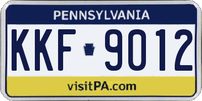 PA license plate KKF9012