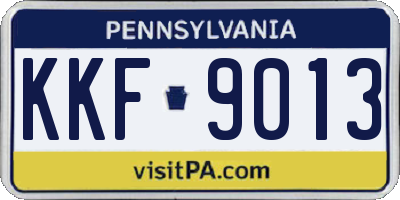 PA license plate KKF9013