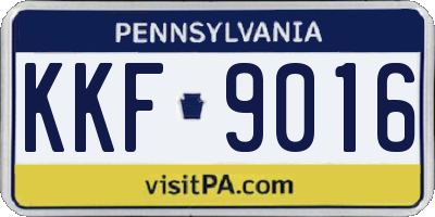 PA license plate KKF9016
