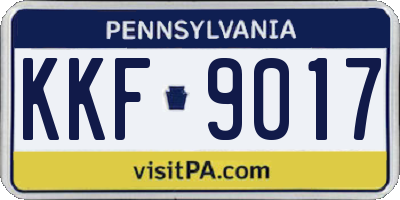 PA license plate KKF9017