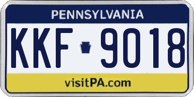 PA license plate KKF9018
