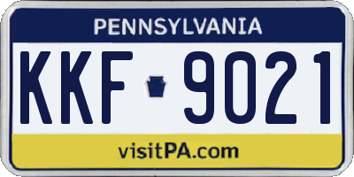 PA license plate KKF9021