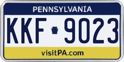 PA license plate KKF9023