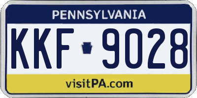 PA license plate KKF9028