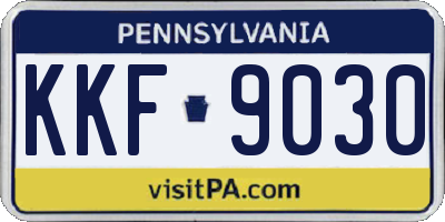 PA license plate KKF9030
