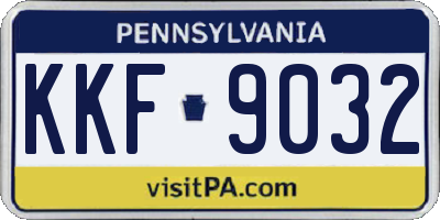 PA license plate KKF9032