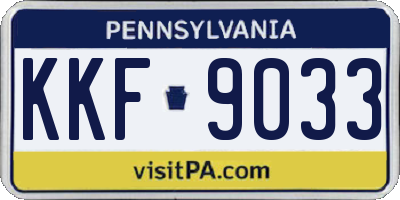 PA license plate KKF9033