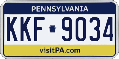 PA license plate KKF9034