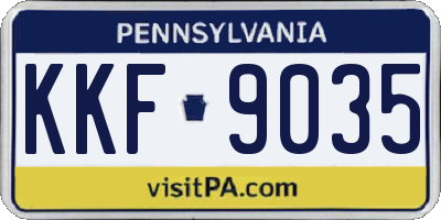 PA license plate KKF9035