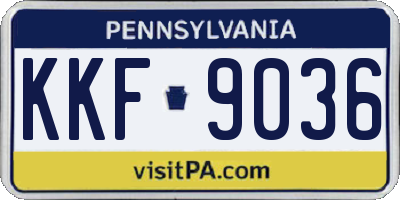 PA license plate KKF9036