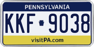 PA license plate KKF9038