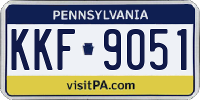PA license plate KKF9051