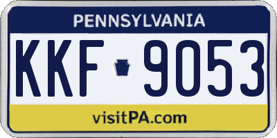 PA license plate KKF9053
