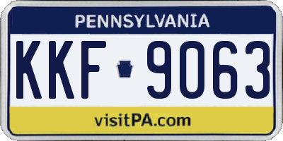 PA license plate KKF9063