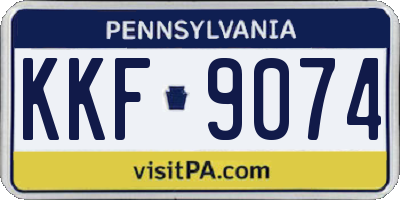 PA license plate KKF9074